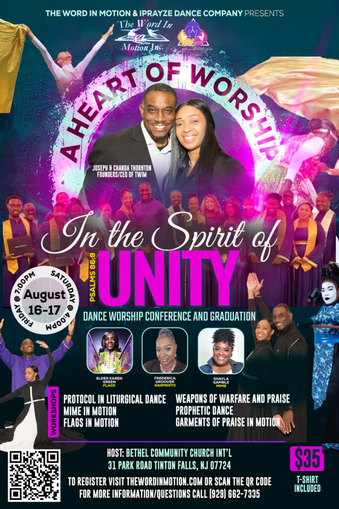 A Heart of Worship in the Spirit of Unity dance conference flyer